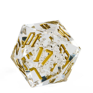 Bubbles in Clear Sharp Acrylic - D20 RPG Dice